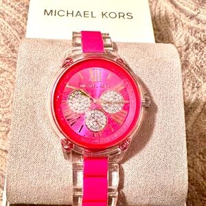 Michael Kors silicone hot pink watch